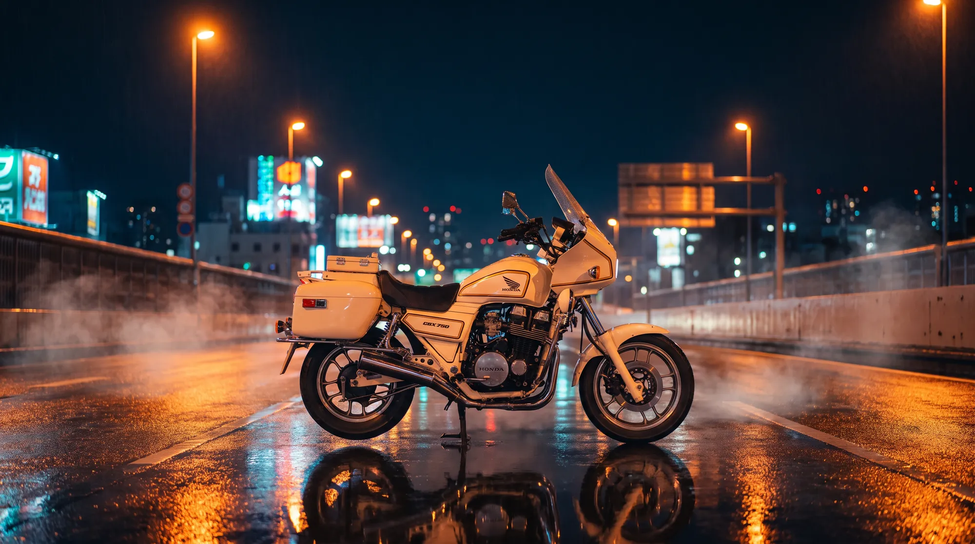 Shuto expressway after rain
